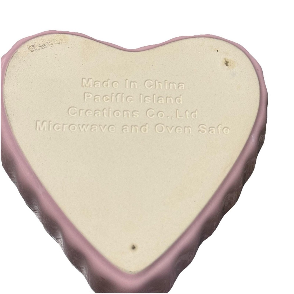 Pacific Island Creation Pink Heart Shaped Ramekin Ceramic Oven Safe Set Of 5 - Picture 6 of 10